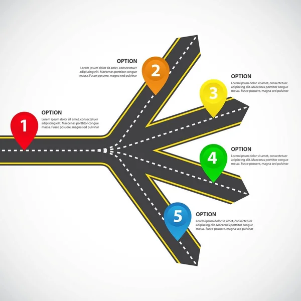 Diagramm Von Straßen Mit Zahlen Für Geschäftsvorlagen — Stockvektor