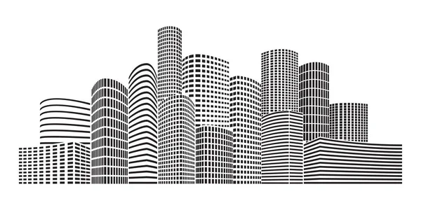 Entwurf Von Gebäuden Und Wolkenkratzern Vektorillustration — Stockvektor