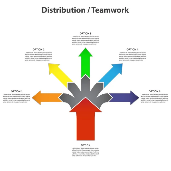 Distribution Teamwork Diagram White Background — Stock Vector