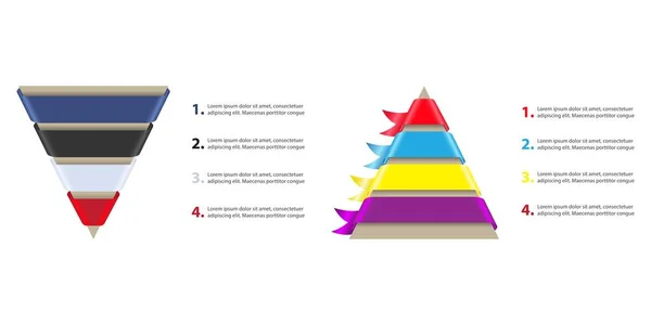 Business Template Grafieken Met Piramides Vector — Stockvector