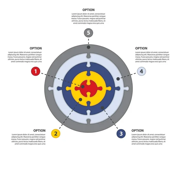 Buntes Diagramm Aus Puzzles Für Geschäftsvorlagen — Stockvektor