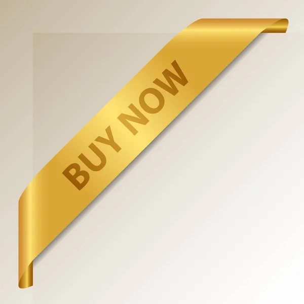 Kup Teraz Napis Złote Wstążki Wektor — Wektor stockowy
