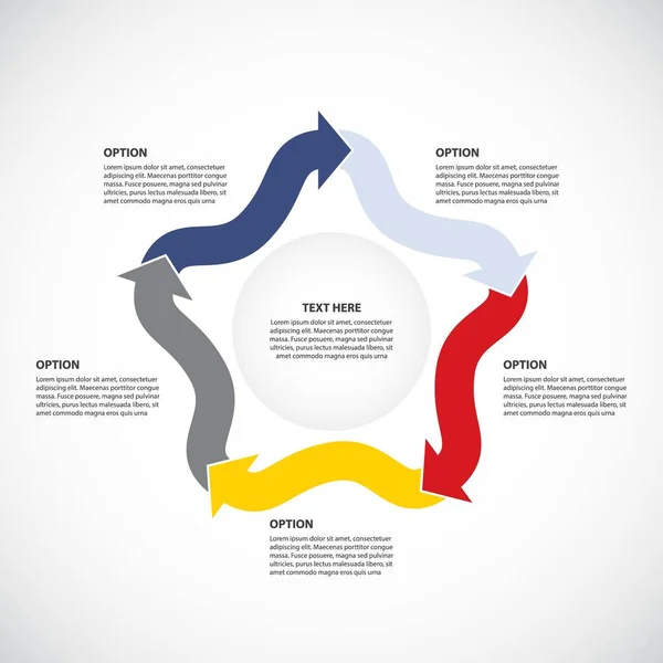 Diagramm Mit Bunten Pfeilen Und Kopierplatz Für Geschäftsvorlagen — Stockvektor