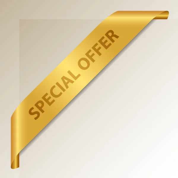 Special Offer Text Corner Ribbon Vector — Stock Vector