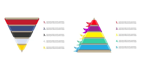 Business Template Grafieken Met Piramides Vector — Stockvector