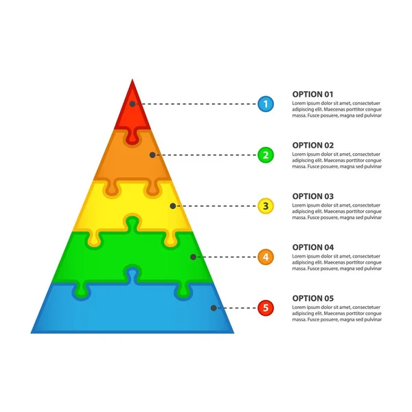 Diagramm Aus Puzzles Pyramidenform Für Geschäftsvorlagen — Stockvektor