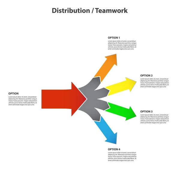 Schéma Répartition Travail Équipe Sur Fond Blanc — Image vectorielle