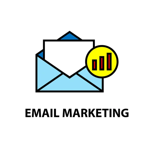 Mail Marketing Vector Illustratie Witte Achtergrond — Stockvector