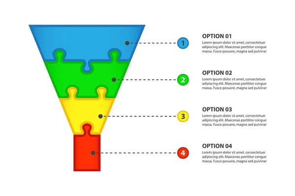 Bunter Trichter Aus Puzzles Für Geschäftsvorlagen — Stockvektor