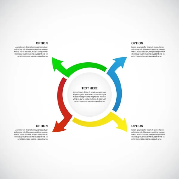 Gráfico Con Flechas Colores Espacio Copia Para Plantilla Negocio — Vector de stock