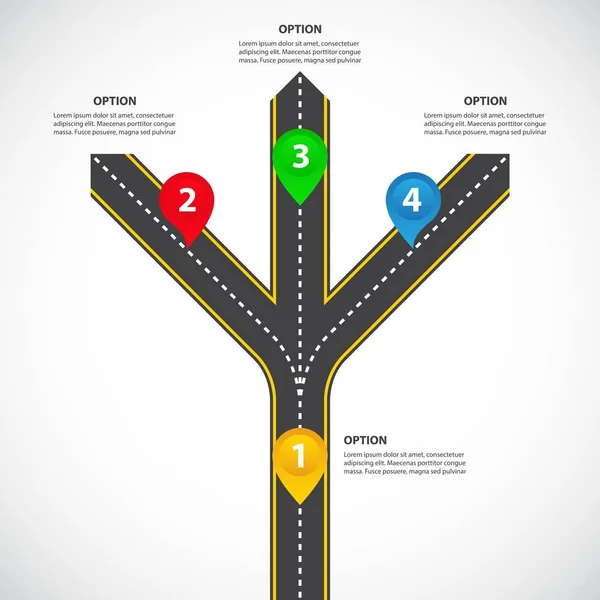 Diagramm Von Straßen Mit Zahlen Für Geschäftsvorlagen — Stockvektor