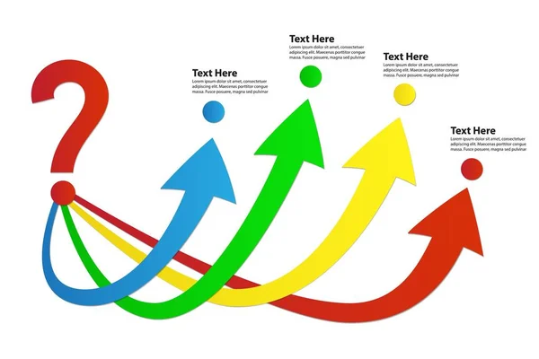 Diagramm Mit Frage Und Pfeilen Für Geschäftsvorlage Vektor — Stockvektor