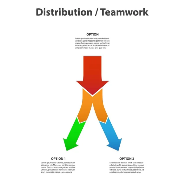 Distribution Teamwork Diagram White Background — Stock Vector