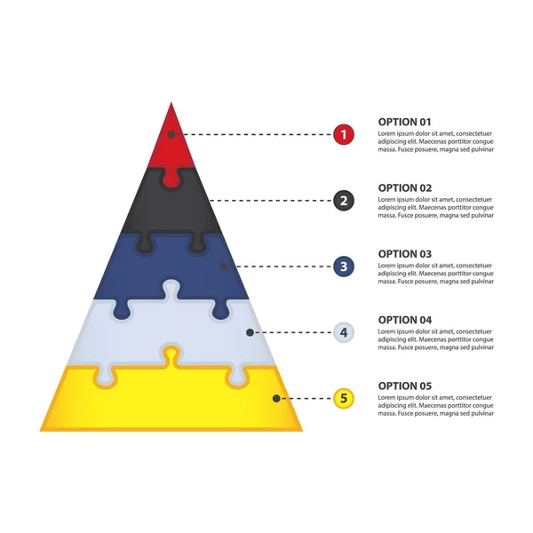 Diagramm Aus Puzzles Pyramidenform Für Geschäftsvorlagen — Stockvektor