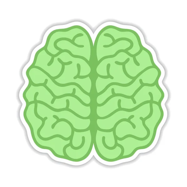 Иконка Зеленого Мозга Векторная Иллюстрация Белом Фоне — стоковый вектор