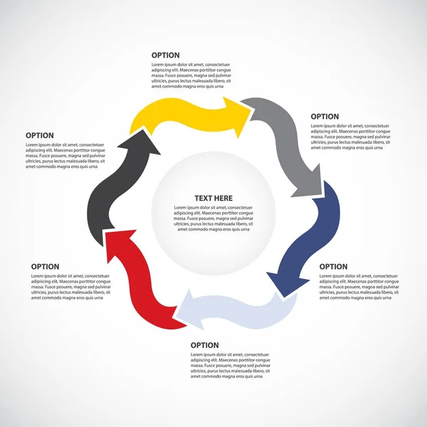 Diagramm Mit Bunten Pfeilen Und Kopierplatz Für Geschäftsvorlagen — Stockvektor