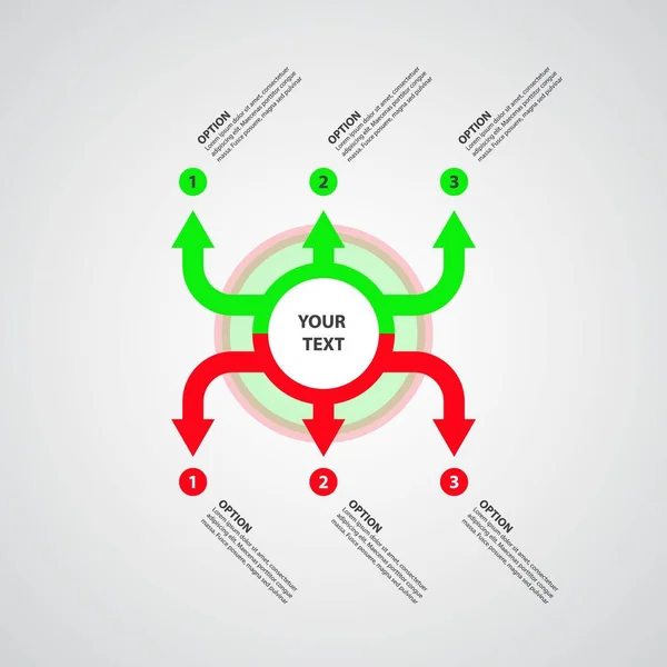 Gráfico Com Setas Para Modelo Negócio Vetor — Vetor de Stock