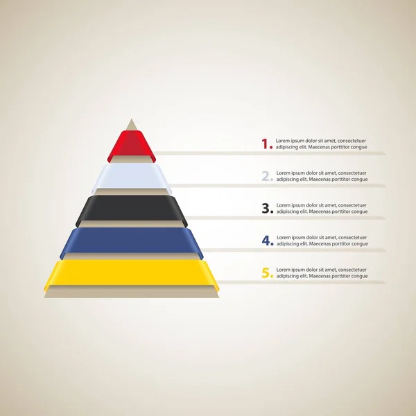 Grafiek Van Piramide Met Linten Kopiëren Van Ruimte Vector — Stockvector