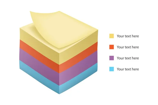 Diagrama Colorido Com Papéis Nota Vetor — Vetor de Stock