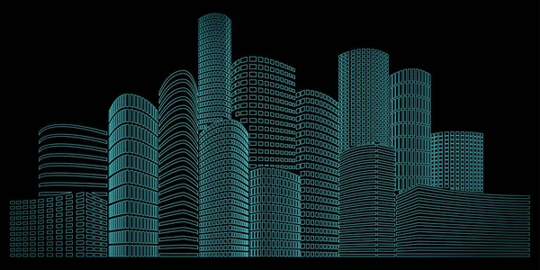 建筑物和摩天大楼的设计 矢量插图 — 图库矢量图片