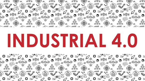 Endüstriyel 4.0 işaretleri ile yazı vektör