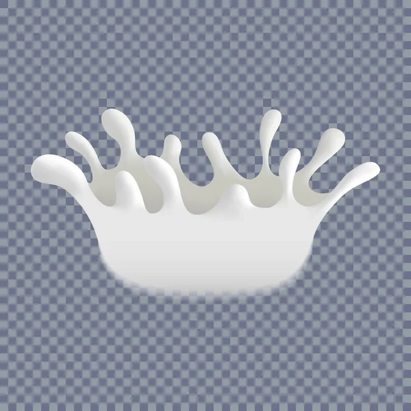 Mjölk Stänk Med Droppar Isolerad Vektor Illustration Royaltyfria illustrationer