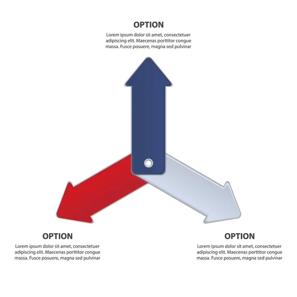 Flèches Trois Voies Avec Espace Copie Illustration Vectorielle Sur Fond Vecteurs De Stock Libres De Droits