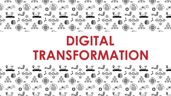 Digital Transformation Vektor Illustration Vit Bakgrund Stockvektor