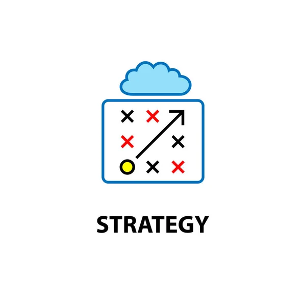 Strategi Ikon Vektor Illustration Vit Bakgrund Stockvektor