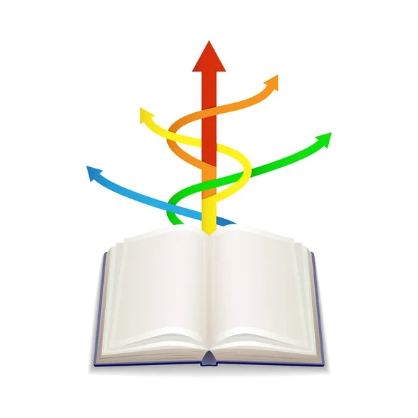 书与箭头向量例证在白色背景 图库插图