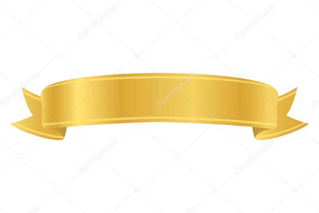 Golden ribbon template, vector illustration