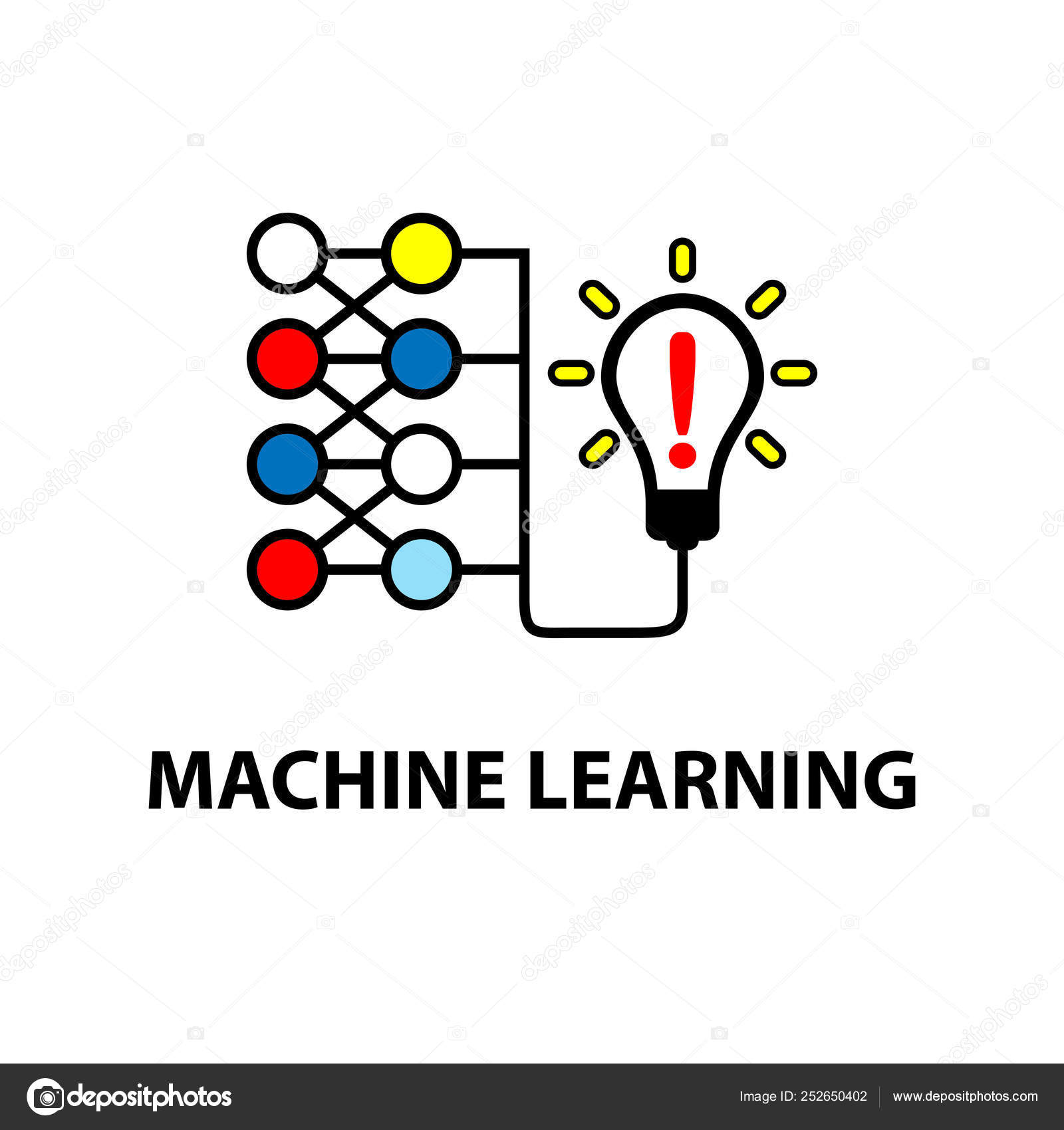 Machine Learning Vector Illustration White Background Stock Vector Image by  ©imassimo82 #252650402