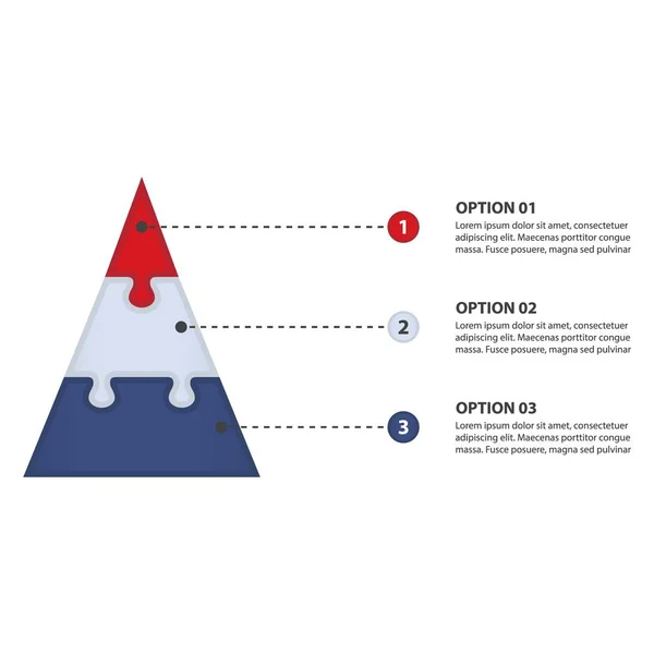 Schema Uit Puzzels Piramide Vorm Voor Business Sjabloon — Stockvector