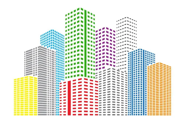 建筑物和摩天大楼的设计 矢量插图 — 图库矢量图片