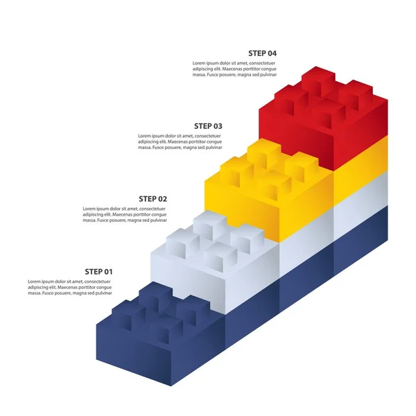 Grafiek Met Stappen Voor Business Sjabloon Vector — Stockvector