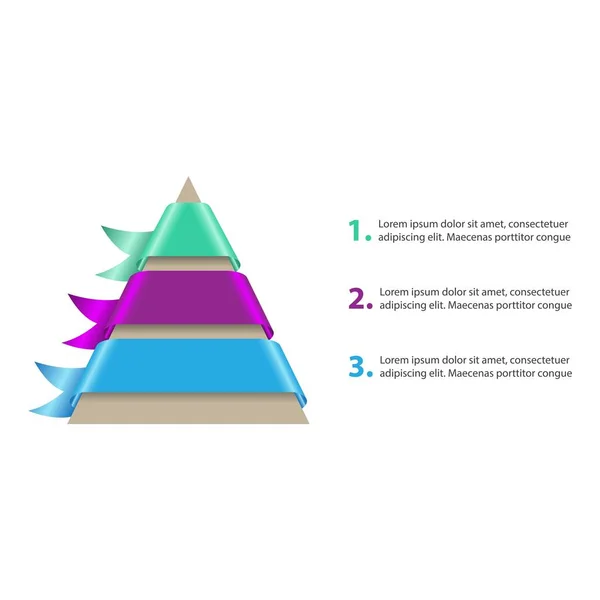 Diagram Pyramid Med Band Och Kopiera Utrymme Vektor — Stock vektor