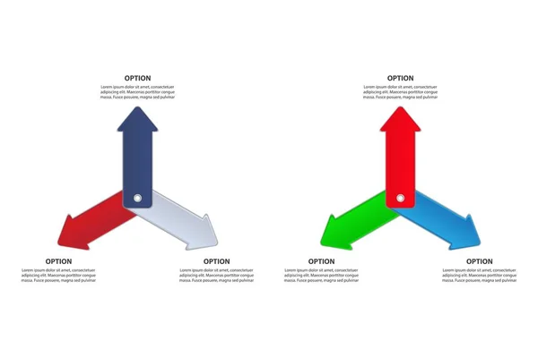 三种方式箭头与拷贝空间 向量例证在白色背景 免版税图库插图