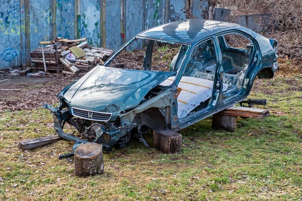 Destruição Automóveis Bratislava Eslováquia — Fotografia de Stock