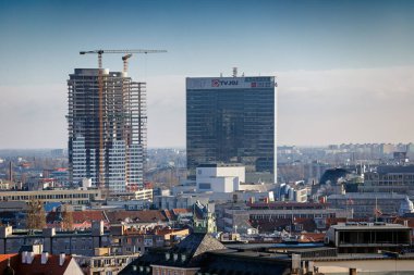 Bratislava, Vianoce, akşam, Hlavne Meydanı, Slovensko