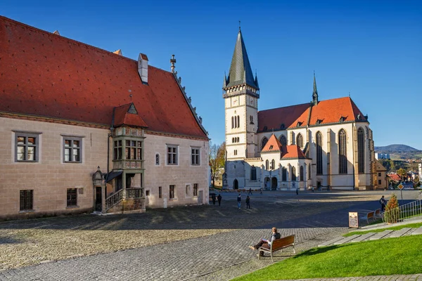 Place Hôtel Ville Basilique Saint Egidius Hôtel Ville Bardejov Slovaquie — Photo