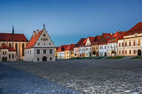 Radniční Náměstí Bazilika Egídia Radnice Bardejov Slovensko — Stock fotografie