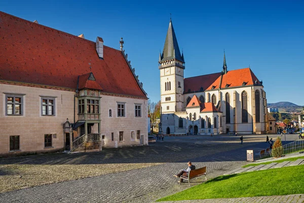 Place Hôtel Ville Basilique Saint Egidius Hôtel Ville Bardejov Slovaquie — Photo