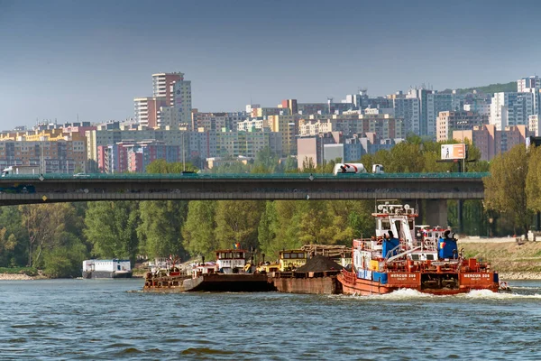 Panelbostad Diely Godstransport Donau Bratislava Slovakien — Stockfoto