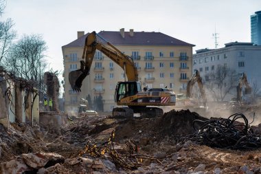 Bratislava, Slovakya 'daki Stein bira fabrikasının yıkımı,