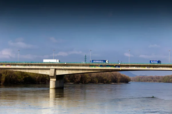 Lafranconi Bron Över Donau Bratislava Slovakien — Stockfoto