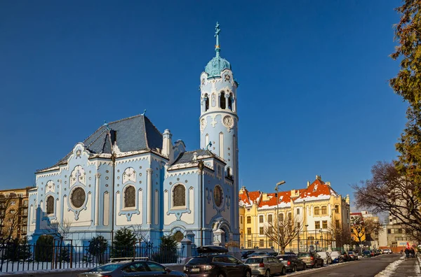 Modrý Kostel Secesní Budova Bratislava Slovensko — Stock fotografie