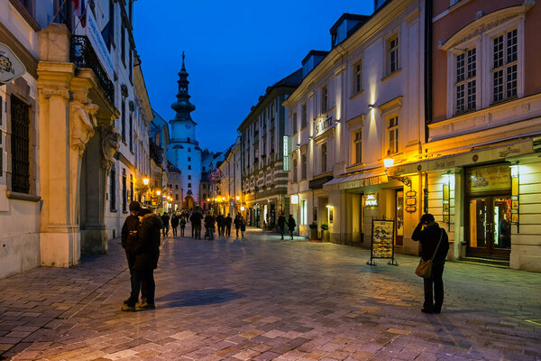 Michal street, tower, gate, Bratislava, Slovakia,