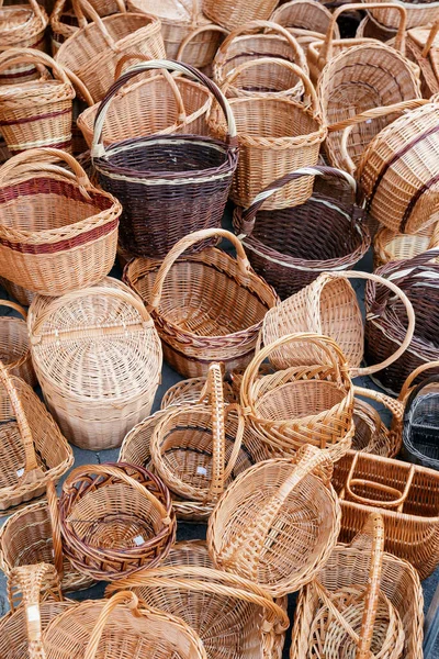 Handmade baskets, willow wicker, fair, market, Bzince pod Javorinou, Slovakia.