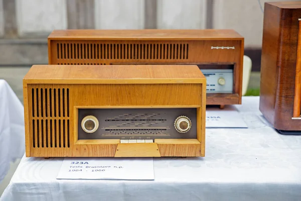 Exhibition Old Radios Bzince Javorinou Slovakia Period Instruments — Stock Photo, Image