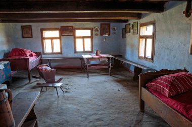 Svidnik, açık hava müzesi, müze, tarihi köy, iç mekan, ev, Slovakya.